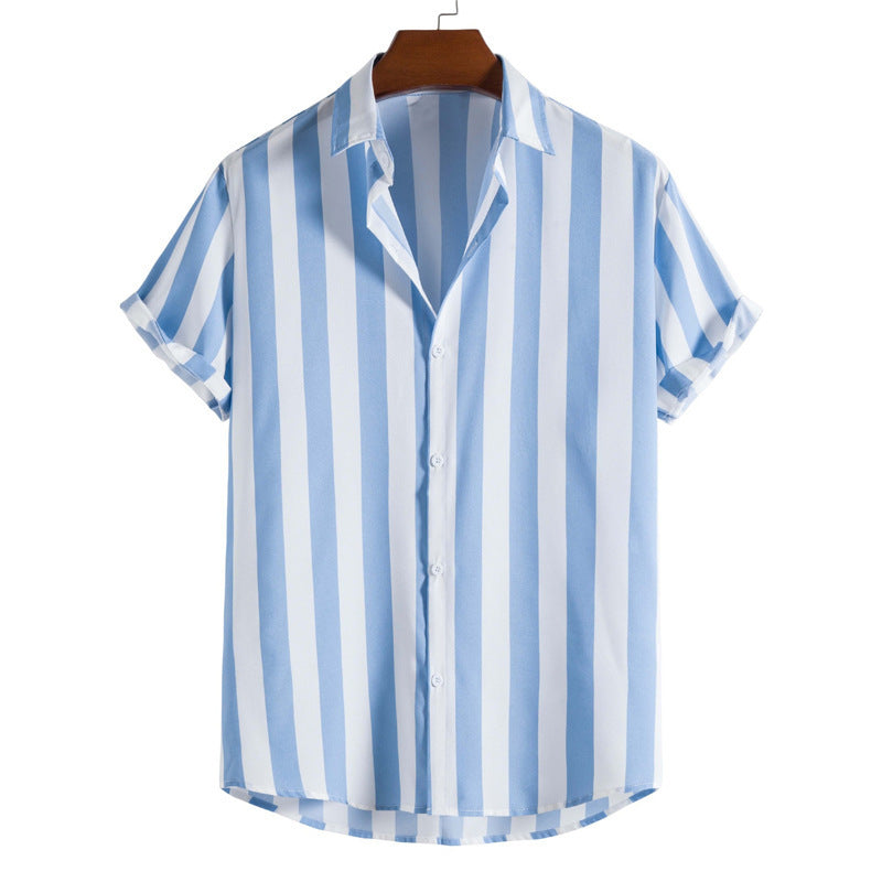 Striped short-sleeved shirt